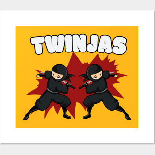 Twinjas Ninjas Twins Siblings Posters and Art